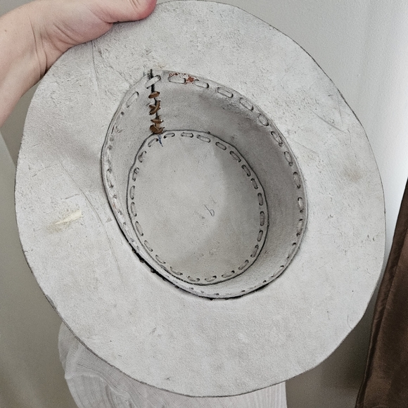Vintage Hand Tooled Leather Cowboy Hat Hippie Hat - Picture 4 of 8